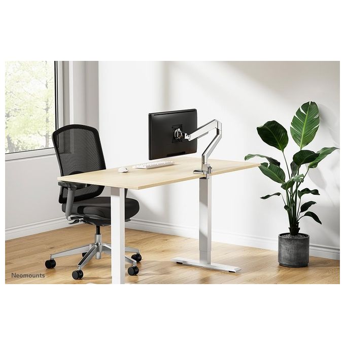 Neomounts DS70-250SL1 Braccio per Monitor 17-35'' Regolazione Altezza a Molla a Gas Rotazione 360° Inclinazione -45° a 45° colore Argento