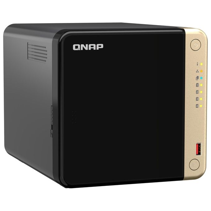 QNAP TS-464-8G TS-464 NAS Tower 4 vani 8GB DDR4 Intel Celeron N5095 2 porte 2.5GbE 2 slot M.2 colore Nero