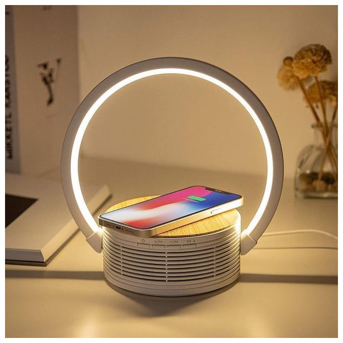 New Majestic Lampada LED da Tavolo Multifunzione con Altoparlante Bluetooth Ricaricabile