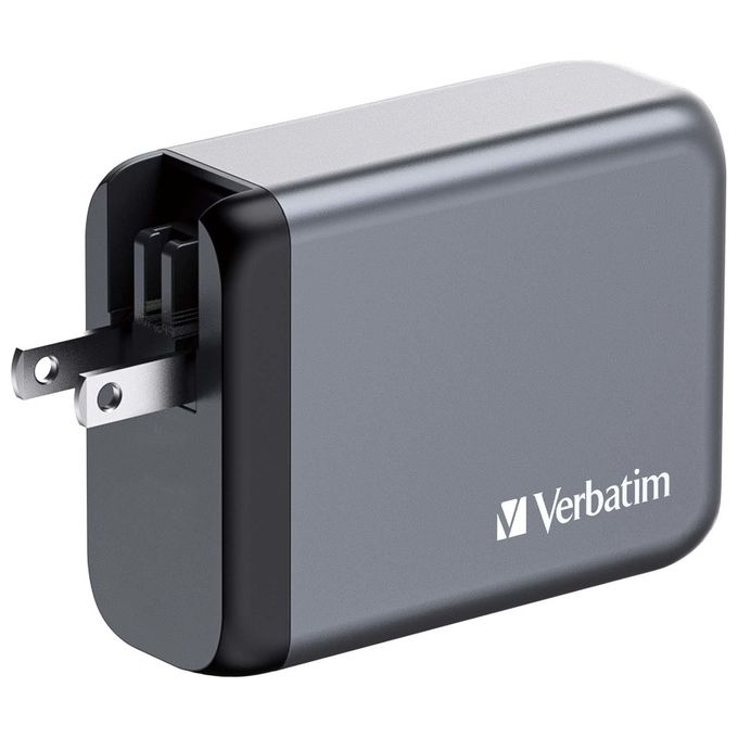 Verbatim 32202 GNC-100 Caricatore da muro 100 W con 3 USB-C PD 3.0 e 1 USB-A QC 3.0 colore Nero Grigio