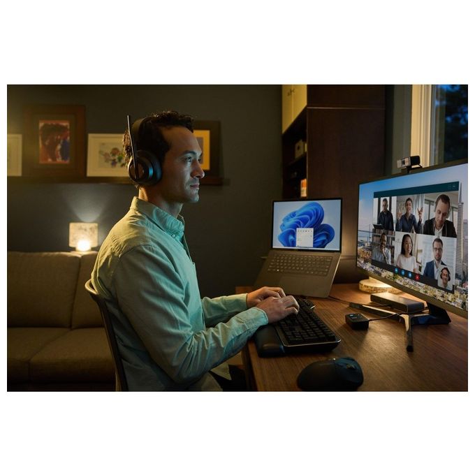 Kensington K83452WW Cuffie over-ear Bluetooth H3000 Cancellazione Rumore Attiva con AI Durata Batteria 60 h Connessione Bluetooth 5.2 colore Nero