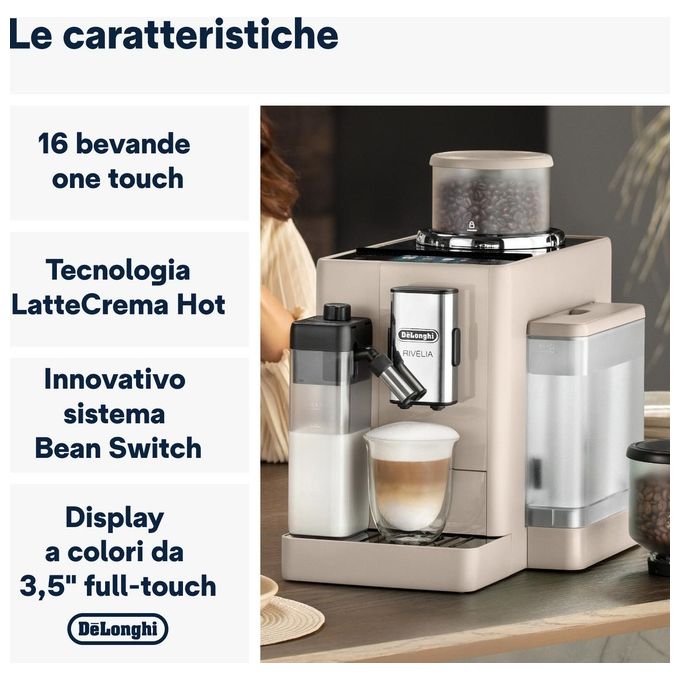 De'Longhi EXAM440.55.G Rivelia Macchina da caffe' Automatica 1,4 L 19 bar 1450 W Bean Switch LatteCrema Hot colore Grigio 16