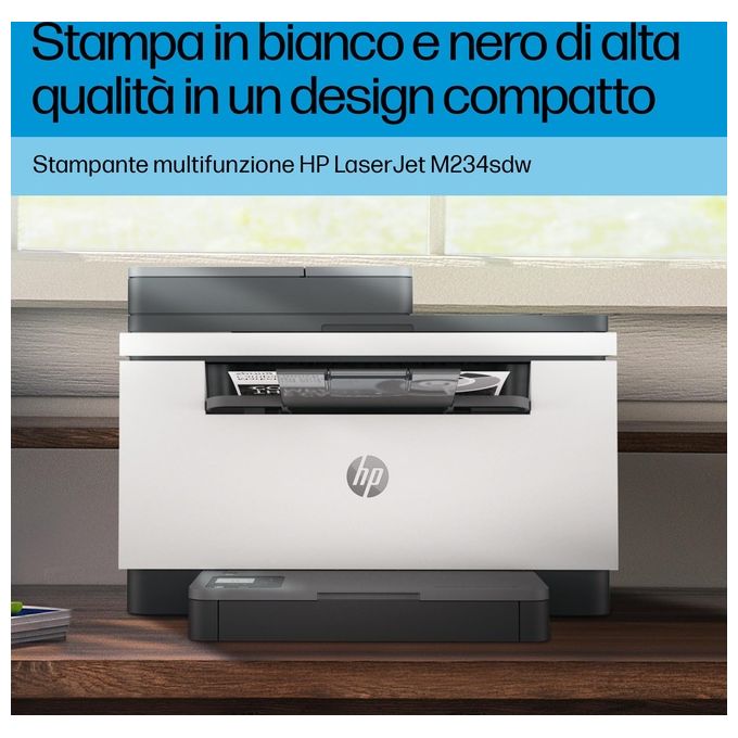 HP 6GX01F LaserJet M234sdw Stampante Multifunzione Laser A4 Mono 29 ppm Fronte Retro ADF Wi-Fi LAN USB Bluetooth colore Grigio