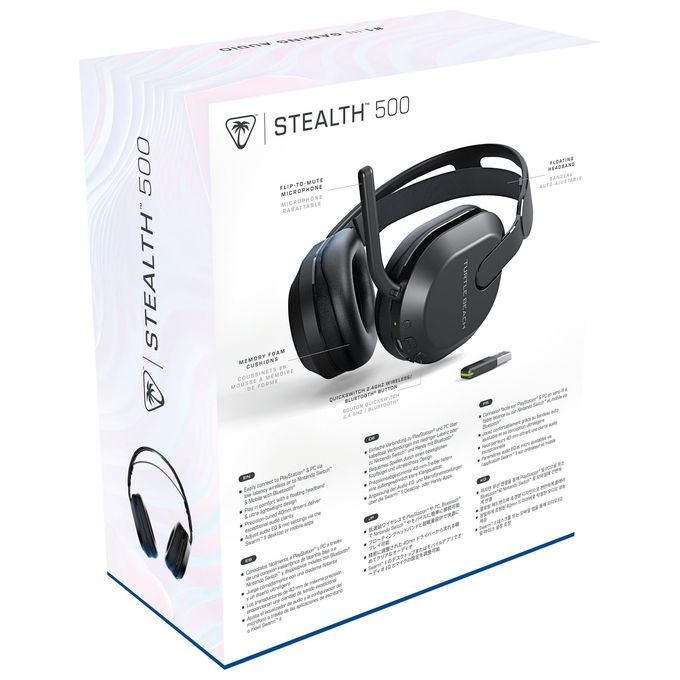 Turtle Beach TBS-3103-05 Stealth 500 Auricolare Gaming Wireless Dual Mode 2.4 GHz e Bluetooth 5.2 con Autonomia 40 Ore colore Nero