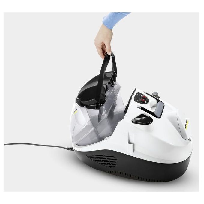 Kärcher SV 7 Pulitore a Vapore Cilindrico 3 in 1 con Aspirazione 0,5 L 2200 W Filtro HEPA 4 bar colore Nero Grigio Bianco