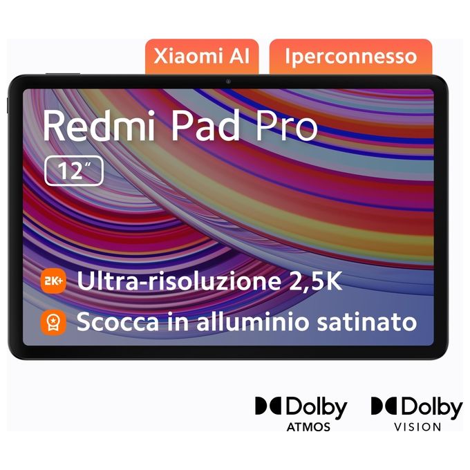 Xiaomi VHU4737EU Redmi Pad Pro Tablet 12.1'' Snapdragon 7s Gen 2 6GB RAM 128GB Wi-Fi 6 Android 14 colore Grafite