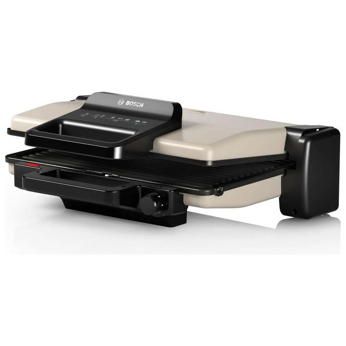 Bosch TCG3302 Bistecchiera Elettrica 2000 W 3 Posizioni di Cottura Piastre Ceramica Antiaderenti Rimovibili colore Argento