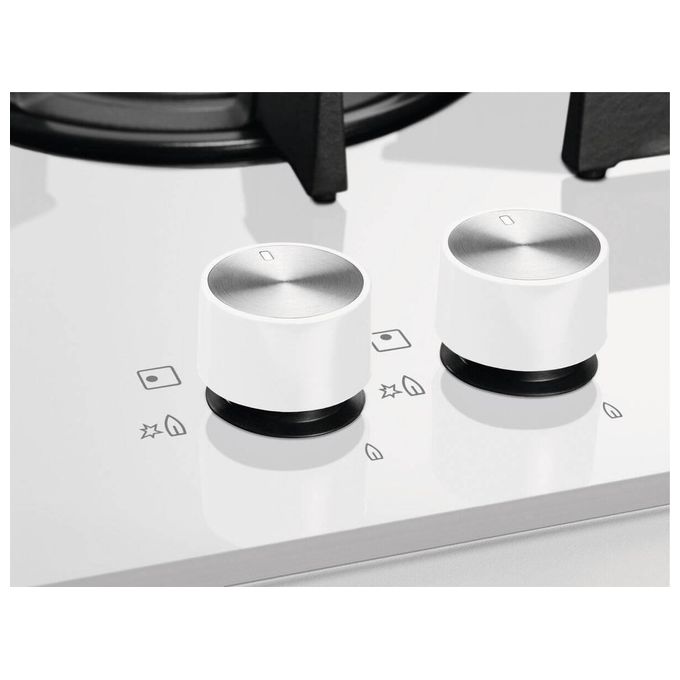 Electrolux KGG6437W Serie 600 Piano cottura Gas 60 cm 4 fuochi Wok Griglie Ghisa Sicurgas colore Bianco