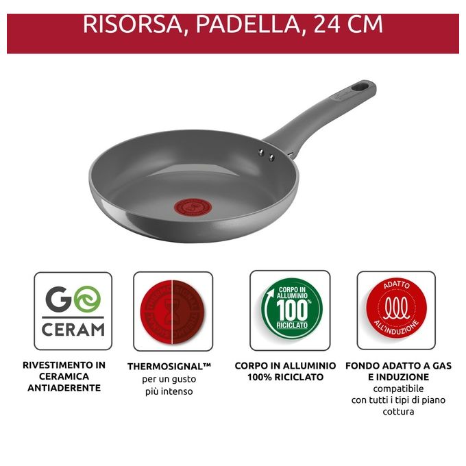 Lagostina 010274040124 Padella 24 cm Risorsa Ceramica