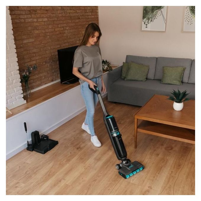 Cecotec 05852 FreeGo WashandVacuum Spray Lavapavimenti Senza Filo 250 W 35 min autonomia 700 ml serbatoio colore Nero
