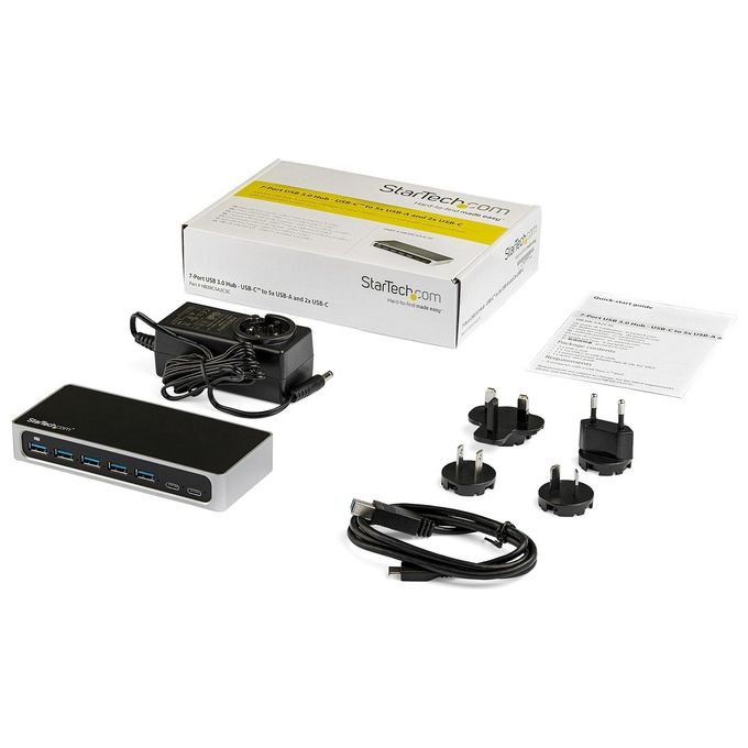 StarTech Hub Usb-C a 7 Porte 5x Usb-A 2 Usb-C Usb 3.0 Hub Alimentato