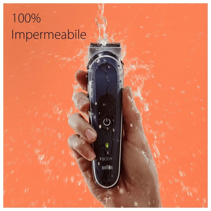 Braun BG5340 Serie 5 Depilatore Corpo Uomo SkinShield uso bagnato e secco autonomia 100 min colore Nero Grigio