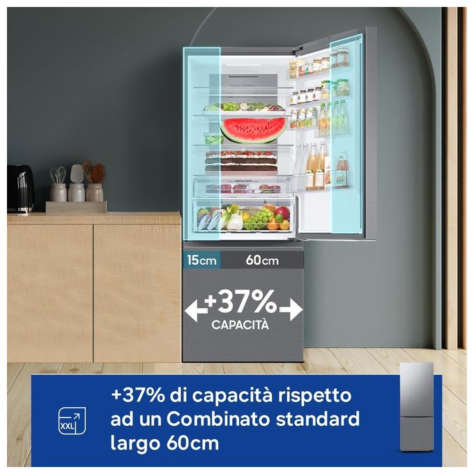 Samsung RB53DG703DS9 Frigorifero Combinato 538 L 203 cm Classe D 35 dB No Frost Wi-Fi SpaceMax colore Inox