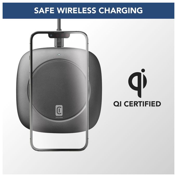 Cellular Line Easy Wireless Charger Caricabatterie Wireless 10W Nero