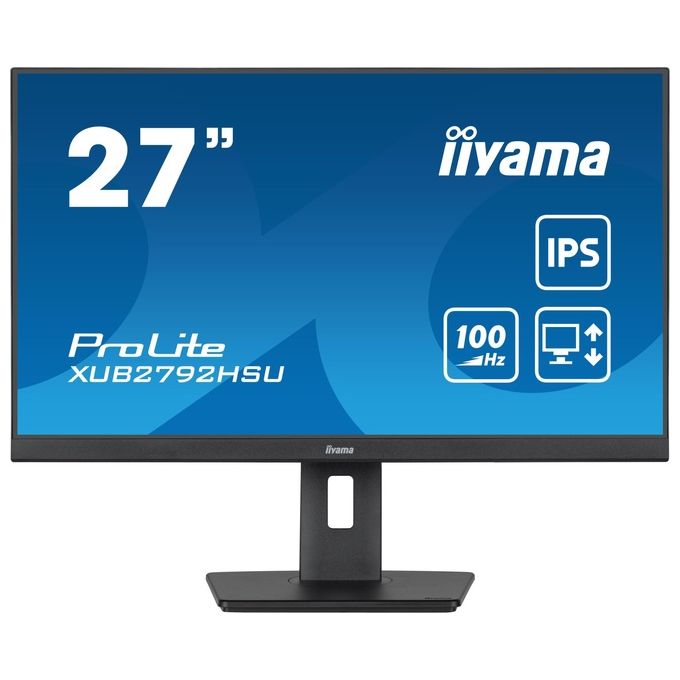 Iiyama XUB2792HSU-B6 Monitor PC 27'' IPS Full HD 1920x1080 100Hz 0.4ms AMD FreeSync Hub USB 3.2 HDMI DisplayPort colore Nero