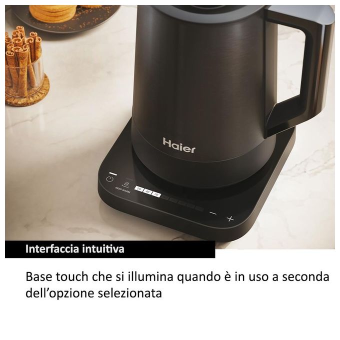 Haier HKE5A 011 I-Master Serie 5 Bollitore Elettrico 1,7 L 2200 W 7 Temperature Touch colore Nero