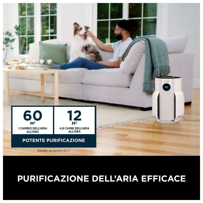 Shark HP150EU NeverChange Purificatore d'aria per ambienti fino a 60 m² Filtro HEPA Anti-odore 66 dB colore Bianco