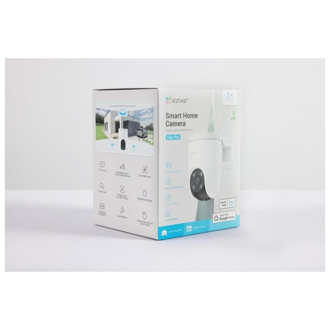 Ezviz CS-H8C POE 2K Telecamera di Sicurezza IP Cupola Esterno 2K PoE Visione Notturna Audio Bidirezionale colore Bianco