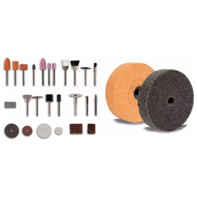 Einhell 4412559 TC-XG 75 Kit Smerigliatrice da Banco Combinata 150 W Regime 2000-9900 min^-1 Disco 75 mm Albero Flessibile colore Nero