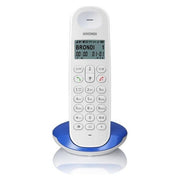 Brondi LOTUS Telefono Cordless ECO DECT GAP Rubrica 50 Contatti Sveglia ID Chiamate Fino 5 Portatili colore Bianco Blu