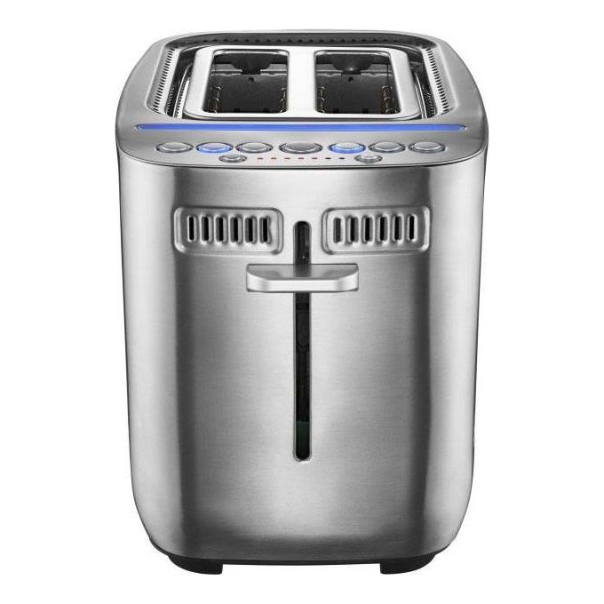 Solis 8003 Sandwich Toaster Tostapane 2 Fessure Extra Larghe 7 Livelli Doratura Funzione Turbo Funzione Bagel Inclusi 2 Morsetti per Panini colore Argento