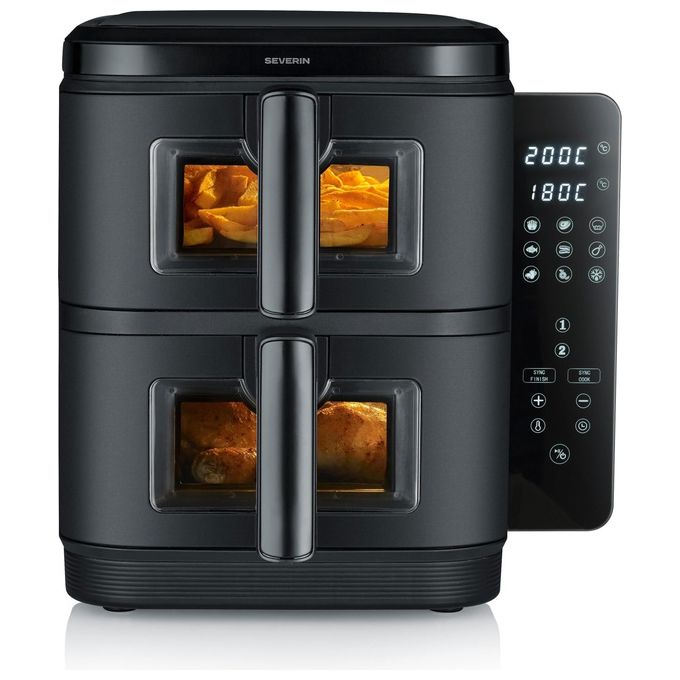 Severin FR2468 Friggitrice ad aria Doppia Zona 11 L 2800 W 9 Programmi Display LED Touch colore Nero