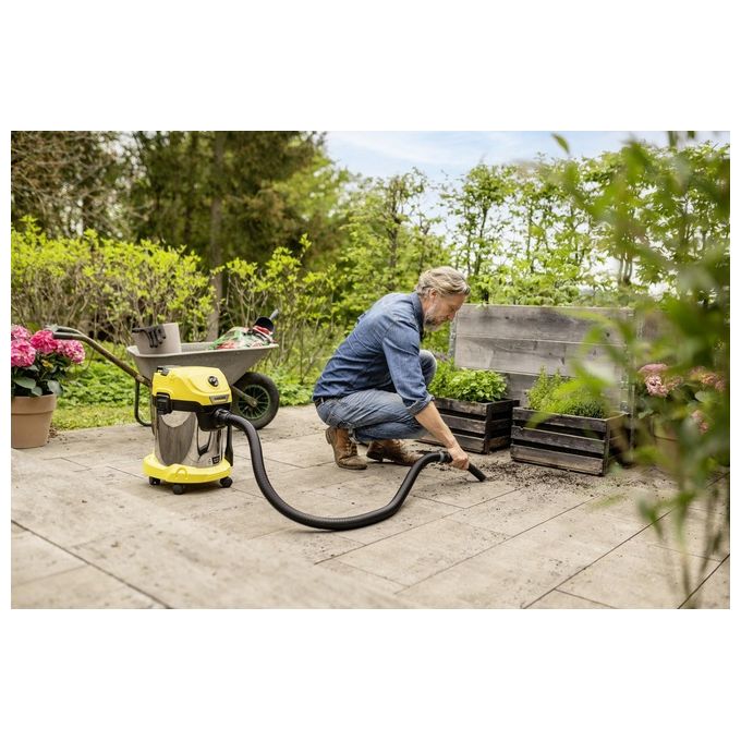 Kärcher 1.628-575.0 WD 3-18 S Aspirapolvere Cilindro Senza Sacchetto 17 L 225 W Batteria 18 V colore Nero Acciaio inox Giallo