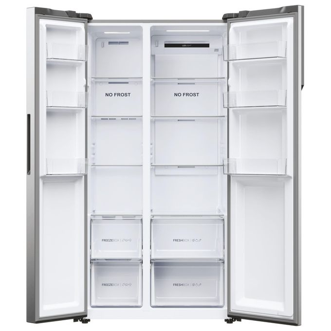 Haier HSR5918DNMP Serie 5 Frigorifero Side by Side 528 L 177,5 cm Classe D 38 dB Total No Frost Multi Airflow colore Platinum Inox