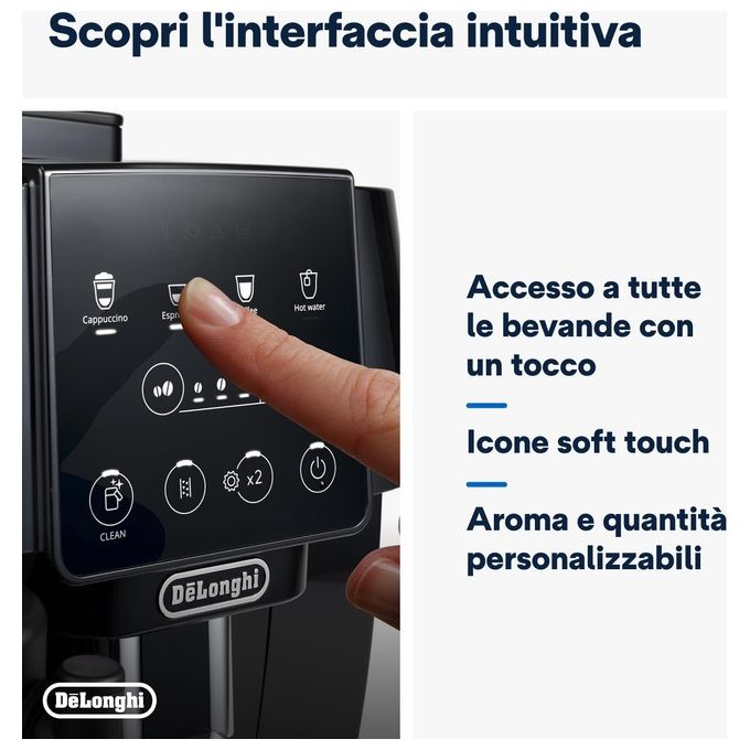 De'Longhi ECAM220.60.B Magnifica Start Macchina da caffe' Automatica 1,8 L 15 bar 1450 W 4 bevande one touch Cappuccinatore colore Nero