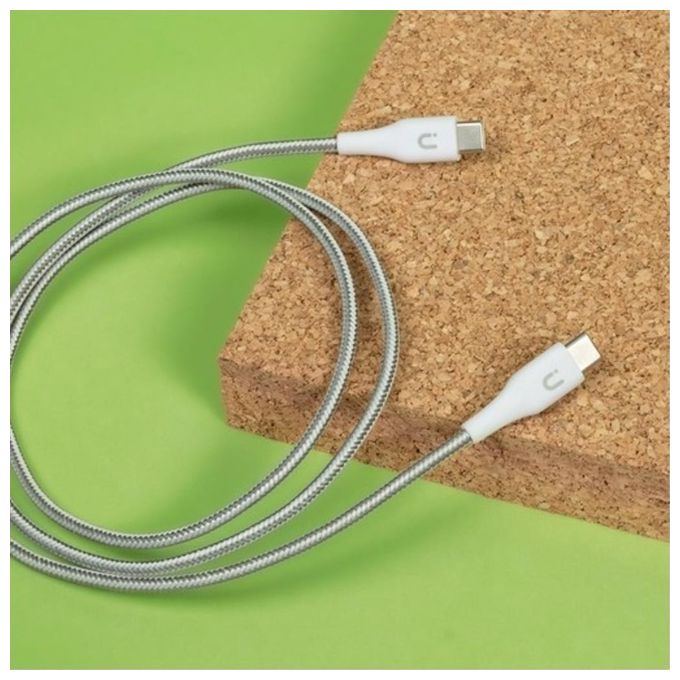 Tunit Cavo Dati Ricarica e Trasferimento Usb-C - Usb-C 60W 1mt Bianco