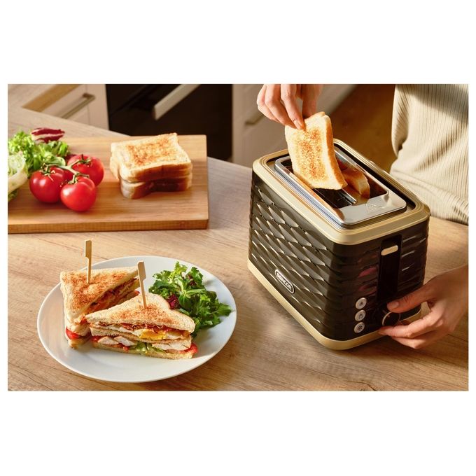Sencor STS 7501BK Tostapane 2 Fessure 930 W 7 Livelli Doratura Colore Nero Oro