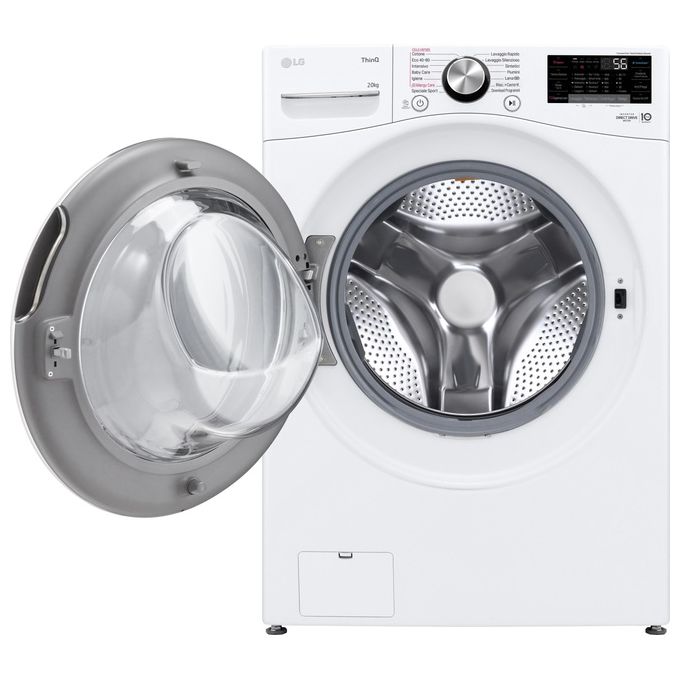 LG Serie P3 F0P3020TSWC Lavatrice libera  installazione XL 20Kg AI DD Classe B 1000 giri TurboWash 360 Vapore Wi-Fi Bianco