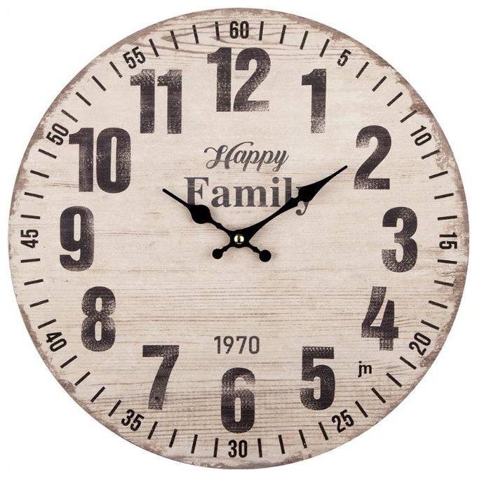 Lowell Orologio da Parete Hold Style Cassa in Mdf Quadrante Anticato Diamertro 33.5cm