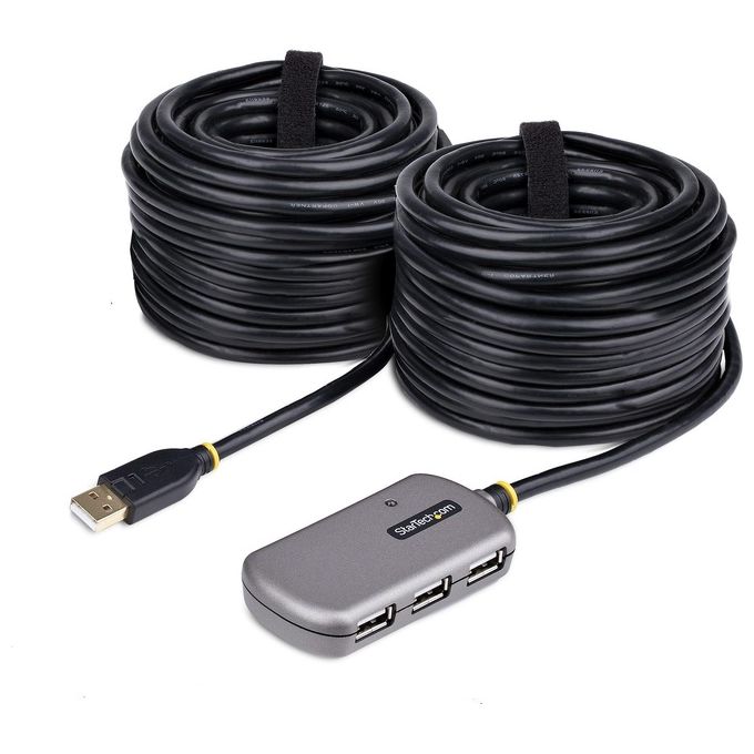 StarTech U02442-USB-EXTENDER Cavo di Prolunga USB 2.0 da 24m con Hub a 4 Porte Attivo Alimentato e Protezione ESD colore Nero