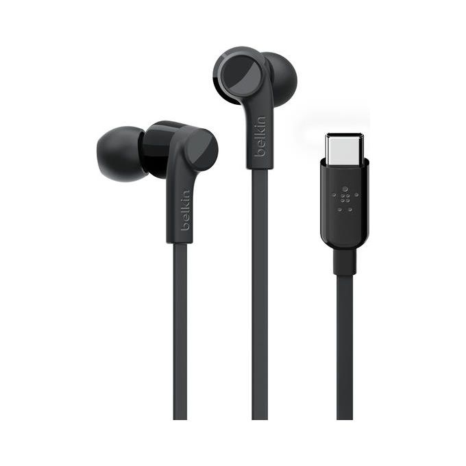 Belkin G3H0002BTBLK Rockstar Auricolari In-Ear USB-C Cablati con Microfono In Linea Cavo 1.12 m colore Nero