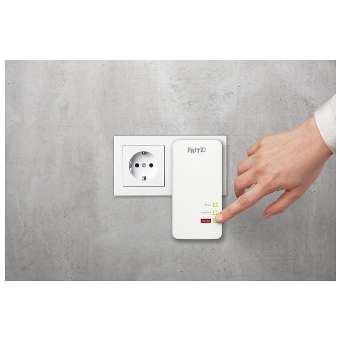 FRITZ! 20002819 Powerline 1260E Kit Adattatore Powerline 1200 Mbit-s Wi-Fi AC+N 1266 Mbit-s MIMO 2x2 Mesh Access Point colore Bianco
