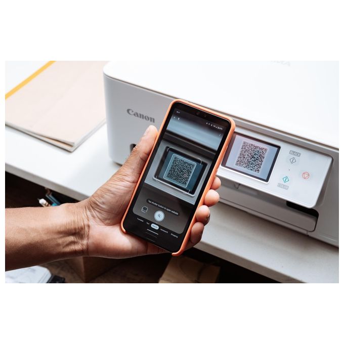 Canon TS8751 PIXMA TS8751 Stampante Multifunzione a Getto d'Inchiostro 6 Cartucce Separate Wi-Fi Stampa Fronte Retro Automatica Touchscreen 4,3 Pollici colore Bianco