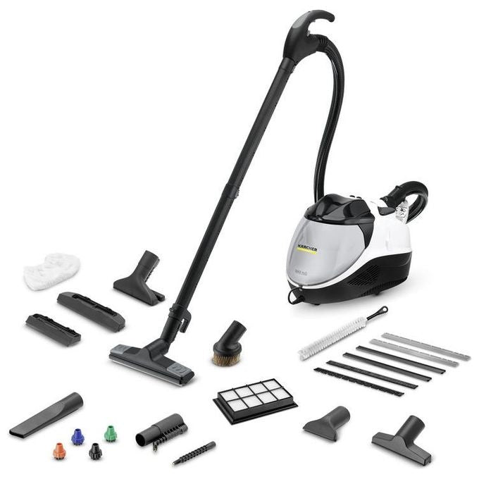Kärcher SV 7 Pulitore a Vapore Cilindrico 3 in 1 con Aspirazione 0,5 L 2200 W Filtro HEPA 4 bar colore Nero Grigio Bianco