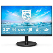 Philips Monitor 221V8A da 22'', Adaptive Sync 75 Hz, VA, Full HD, 4 ms, HDMI, VGA, Casse Audio Integrate, Attacco VESA, Nero