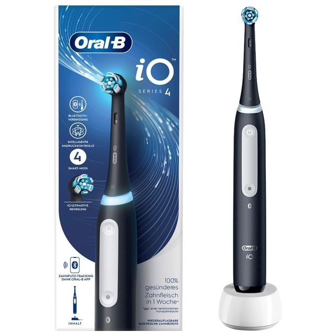 Oral-B iOSeries4 iO Series 4 Spazzolino Elettrico Tecnologia magnetica iO 4 modalita' Timer 2 minuti con valigetta da viaggio colore Nero