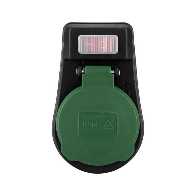 Rev Adattatore con Interruttore IP44 Nero-Verde