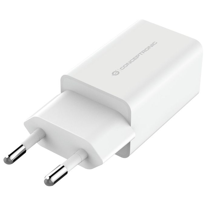 Conceptronic ALTHEA06W Caricabatterie da Parete 2 Porte USB 12W 2,4A Universale colore Bianco