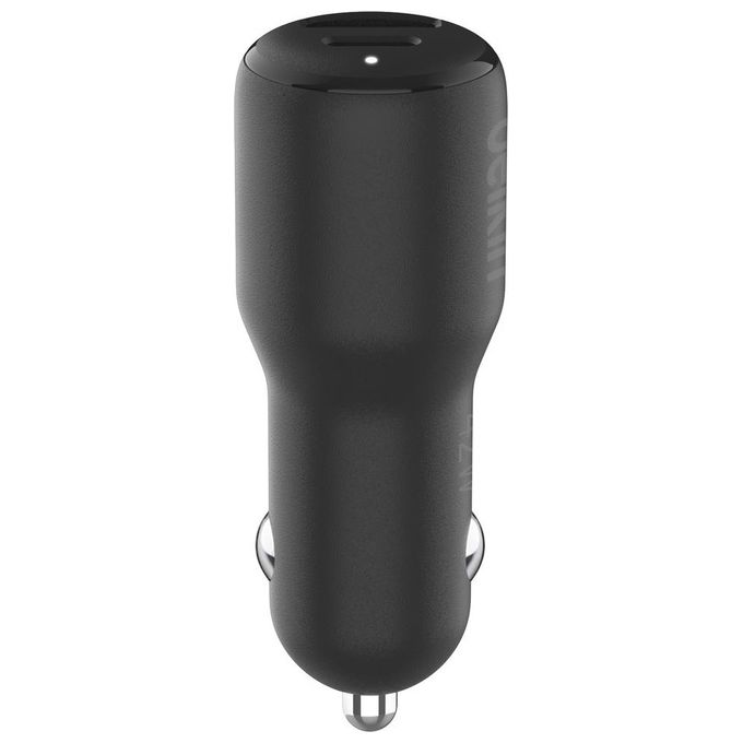 Belkin CCB005 BoostCharge Doppio Caricabatteria da Auto 42 W con USB-C 30 W PPS e USB-A 12 W colore Nero