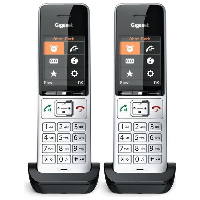 Gigaset L36852-H3061-R101 COMFORT 500HX duo Telefono cordless DECT con vivavoce e identificatore di chiamata colore Nero Argento
