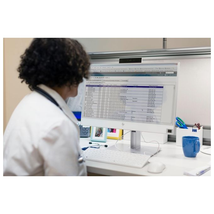 HP 1VD81AA#ABU Tastiera e Mouse USB Healthcare Edition Full-size con Tastierino Numerico Mouse 3 Pulsanti Scrolling Rotella Colore Bianco