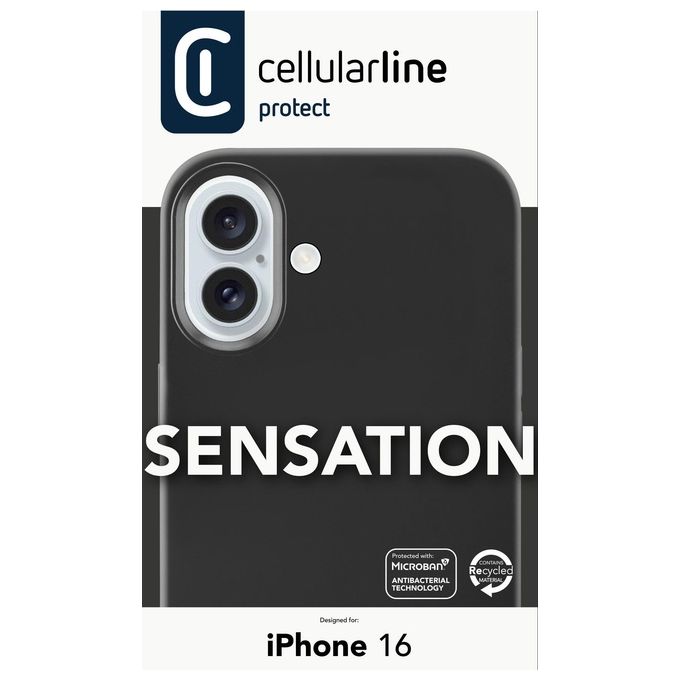 Cellular Line Cover per iPhone 16 Sensation Nero