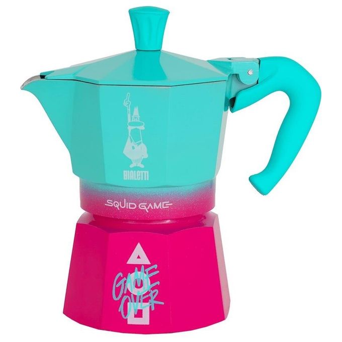 Bialetti 0005391 Moka Express Caffettiera Moka 3 tazze Alluminio colore Blu Rosa