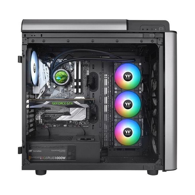Thermaltake CL-W384-PL12SW-A TH360 V2 Ultra Dissipatore a Liquido AIO 360mm ARGB Sync LCD IPS 3 Ventole colore Nero