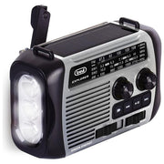 Trevi RA 7F30 BT Radio Portatile Multibanda FM AM SW Bluetooth MP3 USB MicroSD Powerbank Torcia LED Ricarica Solare Dinamo colore Grigio