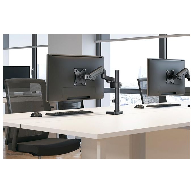 Neomounts DS70-750BL1 Braccio per Monitor 17-27 Pollici Regolabile con Molla a Gas 7 kg VESA 75x75 100x100 cm Morsetto Occhiello colore Nero
